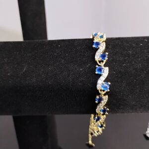 Elegant Gold and Blue Bracelet